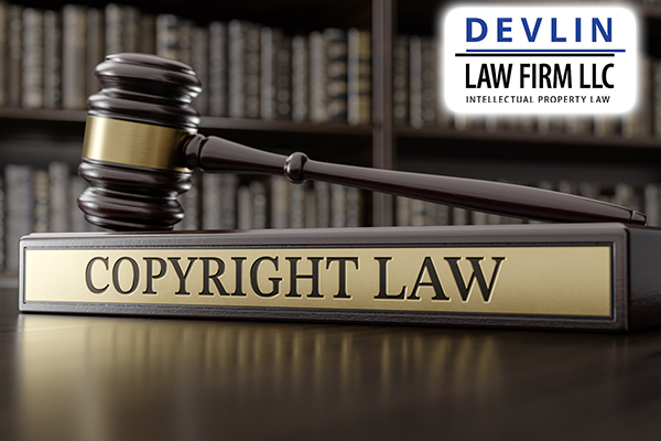 Copyright Law gavel on desk